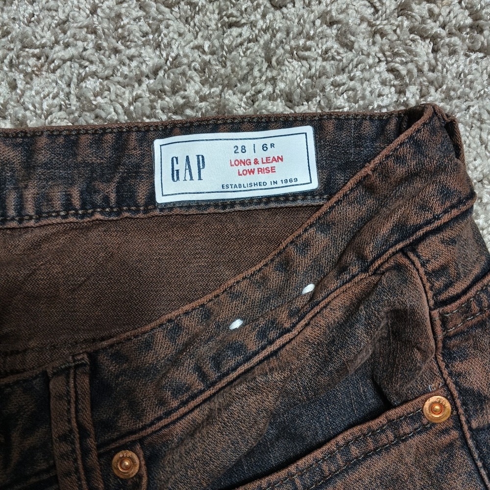 GAP Brown Long & Lean Low Rise Bootcut Jeans Women's 28 Regular - Picture 5 of 9